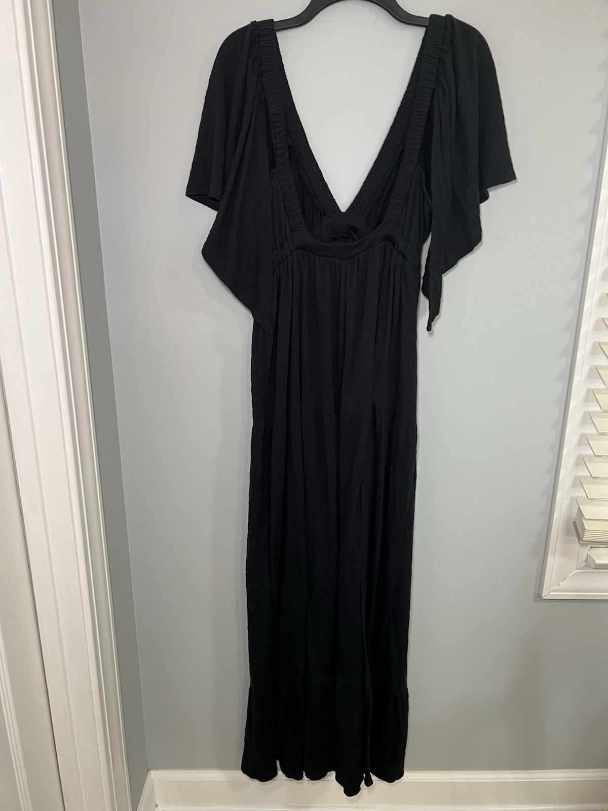 fp beach dress Free People La La Black Maxi Size XL essential cover Item:Dress + Rose Brooch little red dress Ribbed dress Gabriella Lace Ruffle Mini
