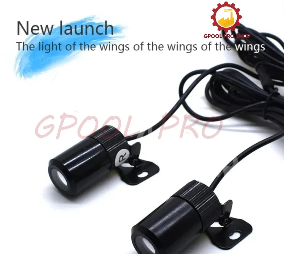 Luz LED de bienvenida para motocicleta alas laterales proyector lámpara luz trasera decoración ambiental Foto 3 de 4