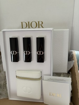 Dior 3 teiliges Lippenstift Set mit weißem Lippenstifthalter 