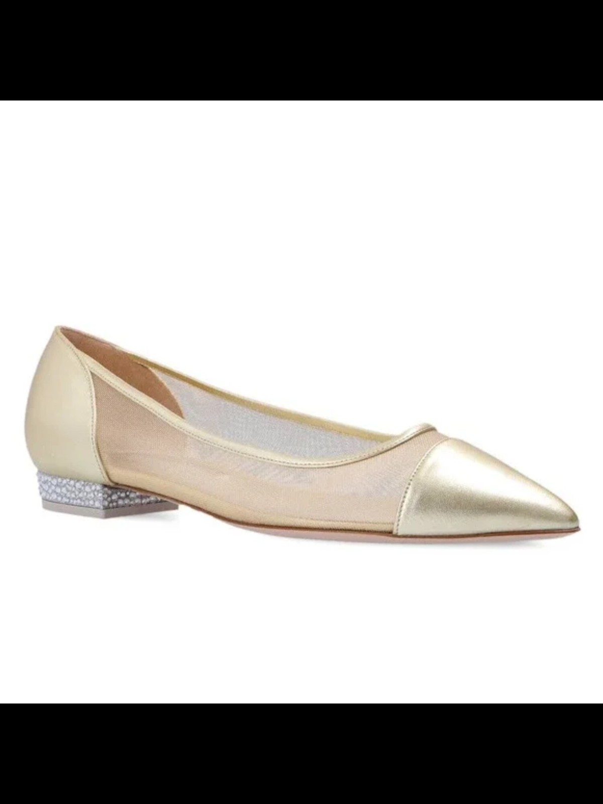 Женские кожаные туфли без застежки на блочном каблуке SOPHIA WEBSTER бежевого цвета с жасминовым носком 395 17790₽