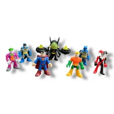 Lot of Imaginext DC Figures Batman Joker Harley Quinn Aquaman Superman Jet Pack