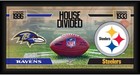 Baltimore Ravens vs Pittsburgh Steelers Frmd 10" x 20" House Divided Collage