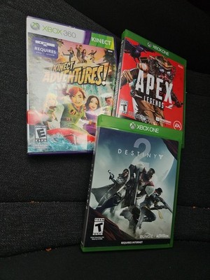 Lot Of 3 Xbox Games  2 Xbox 1 Games And 1 Xbox 360 Kinect