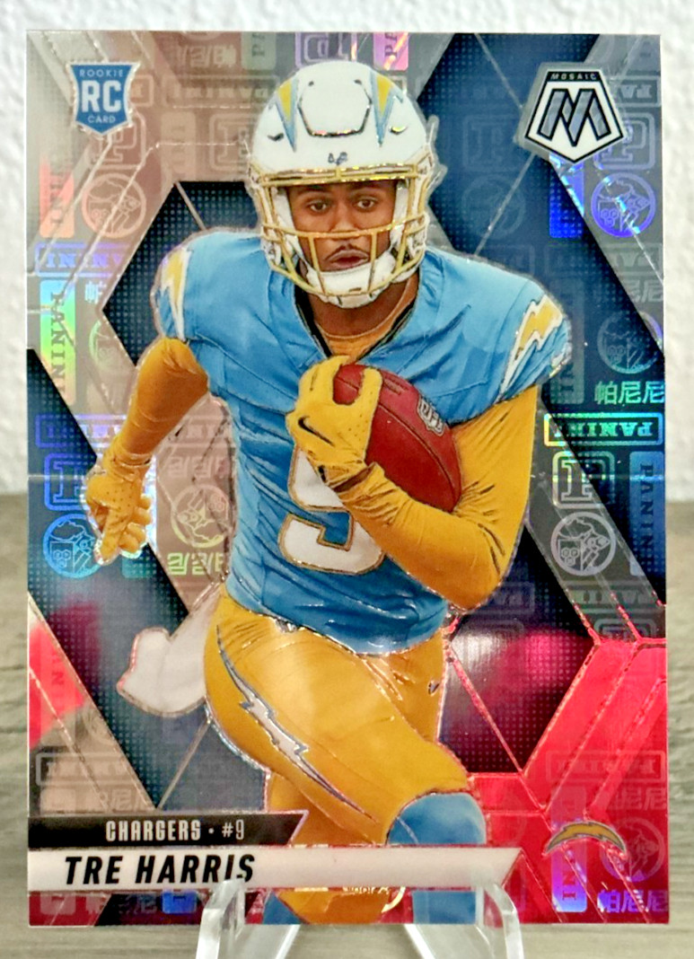 2025 Panini Mosaic Football #326 (Silver Knight)  Tre Harris #/149 Chargers RC