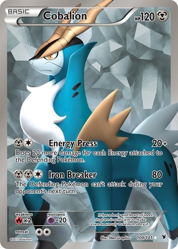 Cobalion (100 Full Art) 100/101 - Noble Victories [NVI] - Holofoil - NM EN
