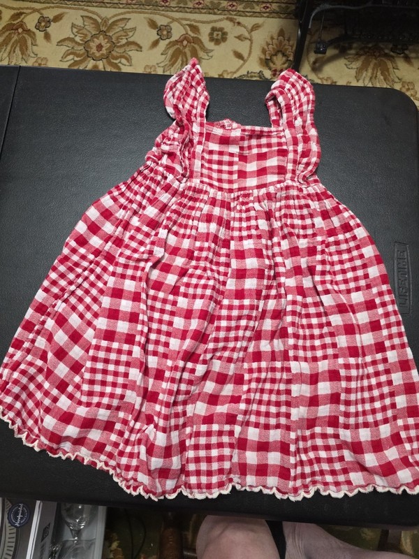 Girls Sz 5T Red And White Gingham Sundress