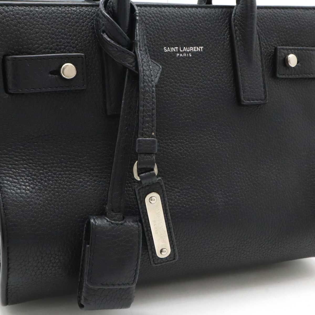Borsa a mano SAINT LAURENT PARIS YSL Sac de Jour Souple Nano nera a tracolla a 2 vie