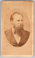 Antique CDV Circa 1870s J.H. Smith Bearded Man In Suit Newark NJ