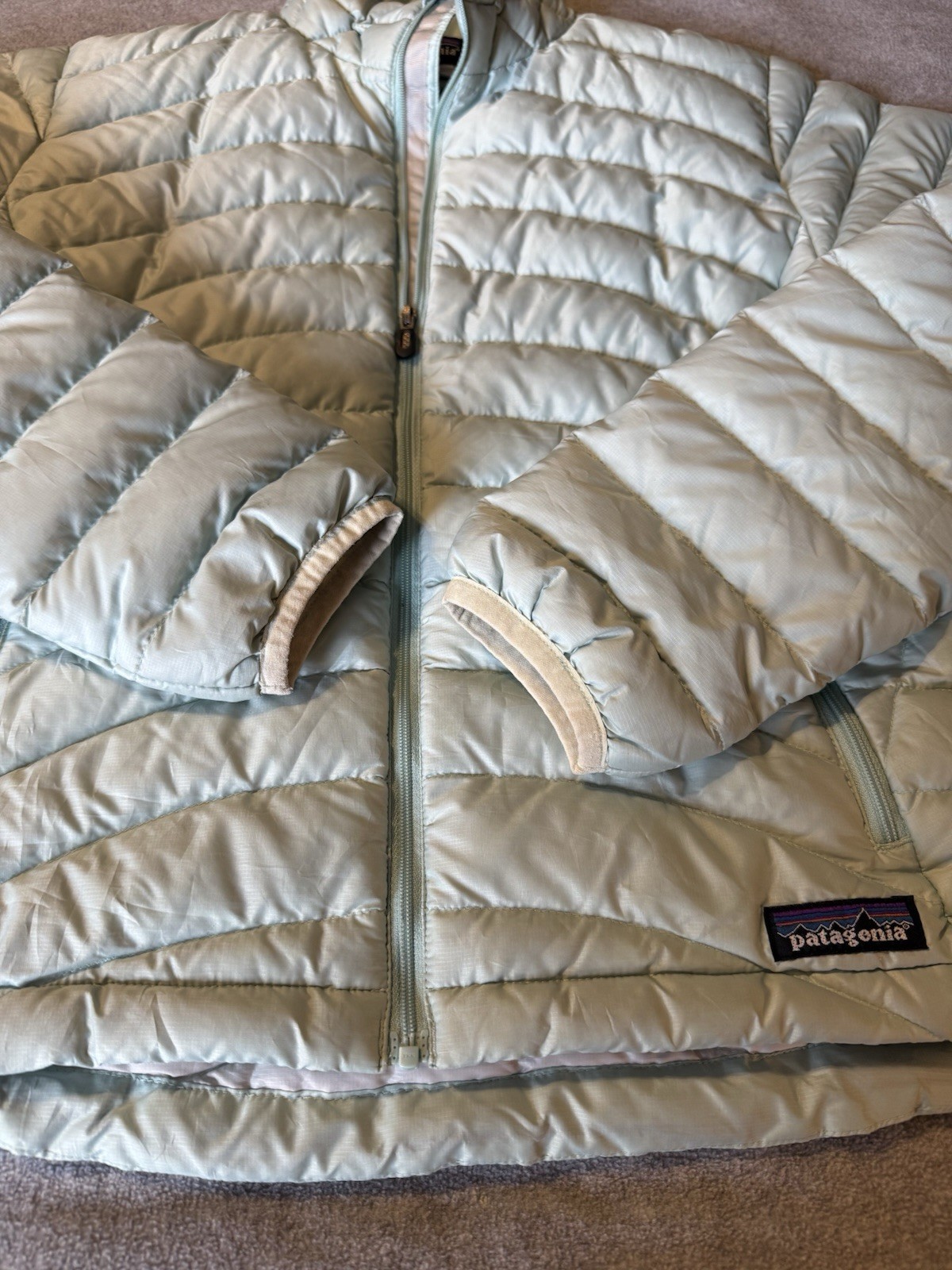 Patagonia Womens Small Down Nano Puffer Quilted Jacket Full Zip Light Blue Green thumbnail 5