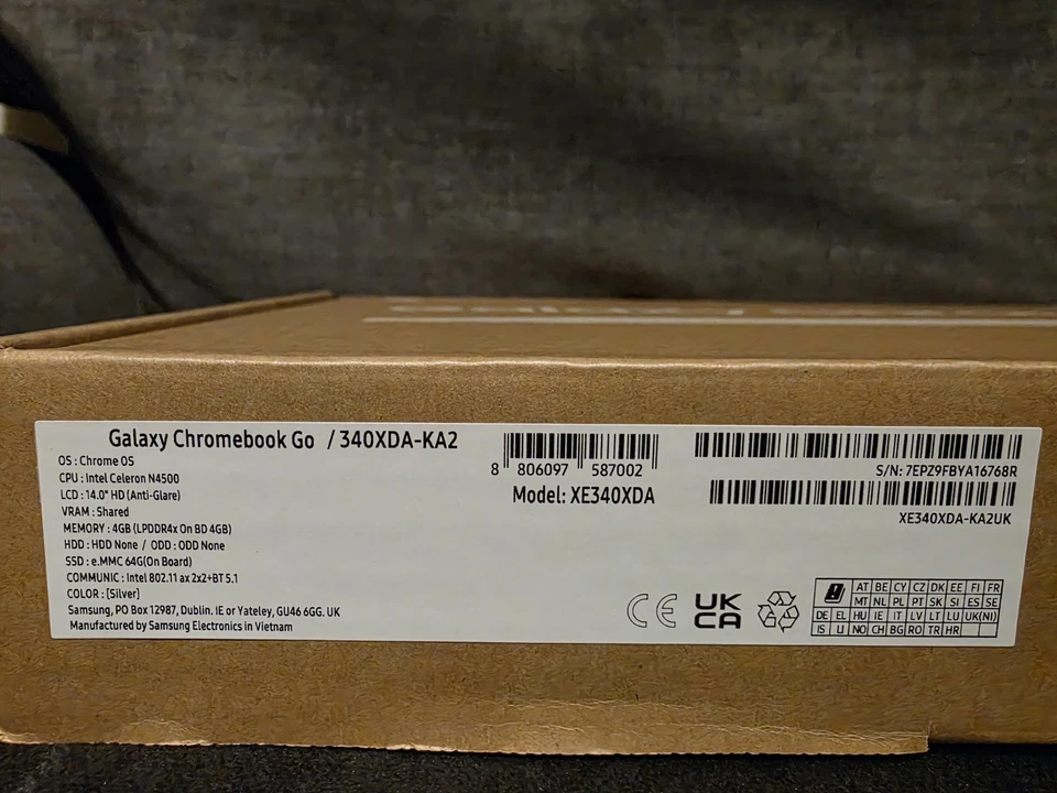 Samsung Galaxy Go 14" Chromebook Intel N4500 4GB RAM 64GB Storage - Silver - Image 2 of 3