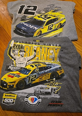#ad Two 2 Men#x27;s Ryan Blaney T Shirt Grey Size Medium Menards Car # 12 $25.00