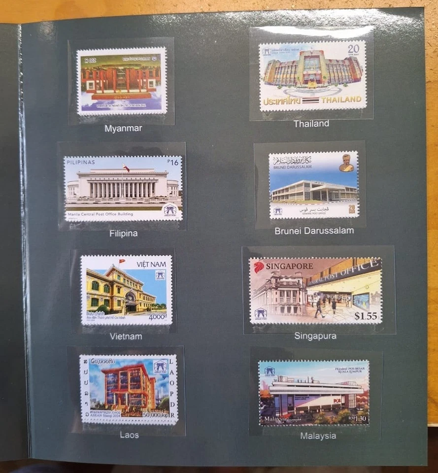 2024 Asean Pejabat Pos Besar Asean 10 countries GPO Stamp MNH set in Folder - Image 3 of 4