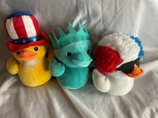 Way To Celebrate! Uncle Sam Patriotic Duck Plush Duck Stuffed Animal Lot 6”