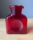 BLENKO GLASS 6.25" Ruby Red Mini Open Water Bottle #384m - EUC