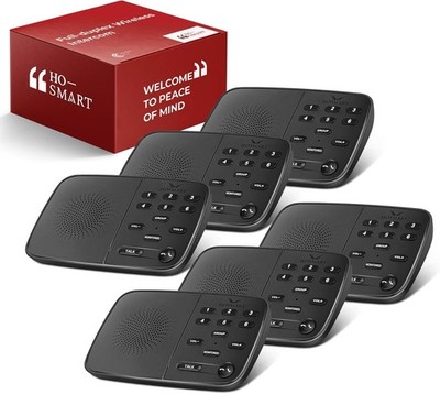 Hosmart UltraSpeak Pro: Wireless Full Duplex Intercom, 6 Stations, 1200ft Range