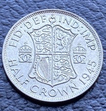 1945 King George VI  Half Crown Silver Coin Nice Condition