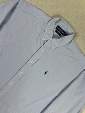 Ralph Lauren Shirt Mens Large Blue Check Blake Button Down Classic Fit