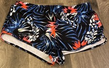 Shein Active Shorts Bright Floral Print Elastic Girl s Sz Small Waist 12.5 1.5