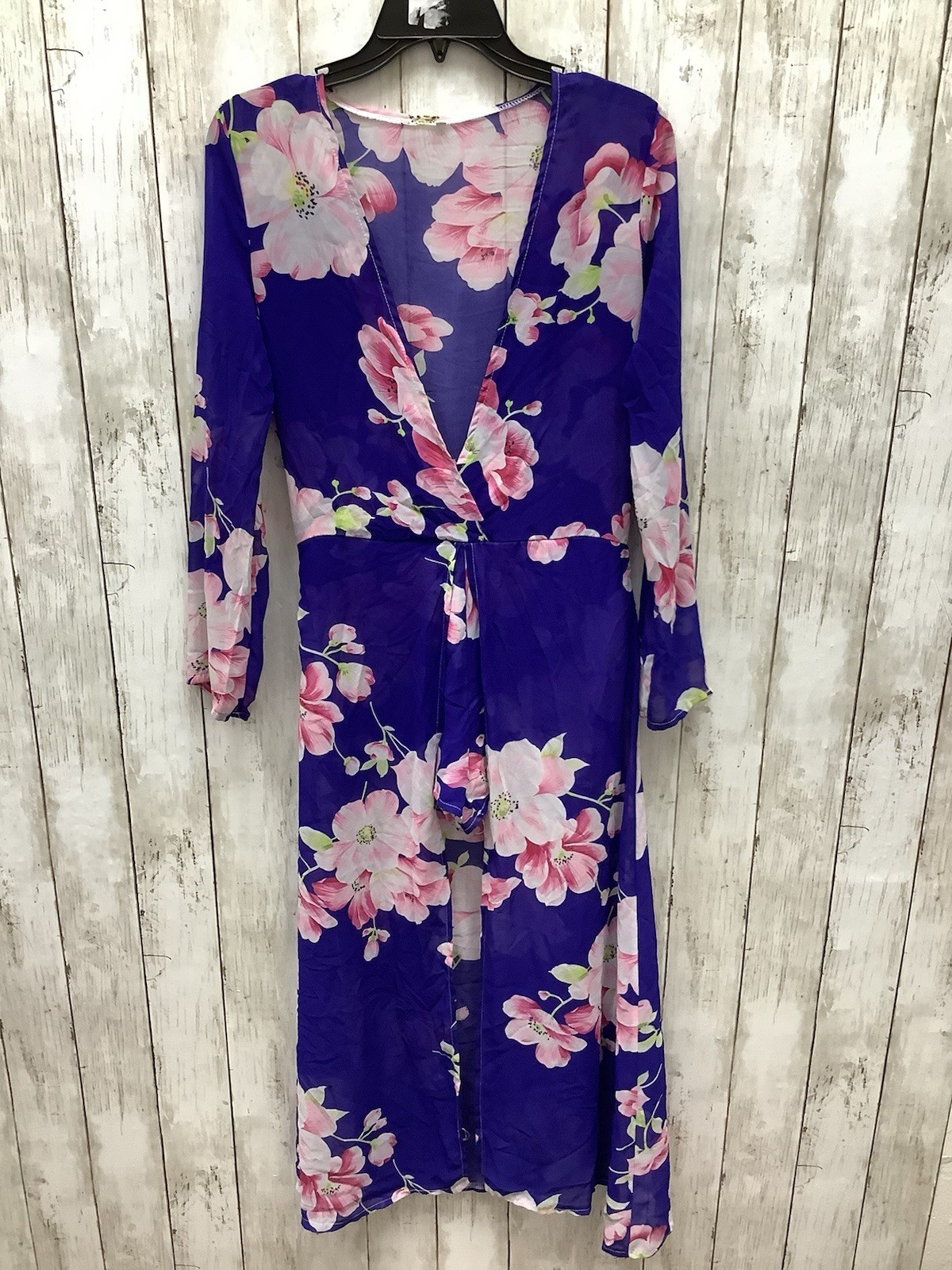 Floral Sheer Long Sleeve Romper Dress with Attached Long Skirt