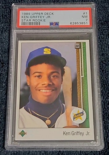 1989 UPPER DECK #1 Ken Griffey Jr. STAR ROOKIE PSA 7 NM MARINERS HOF NICE