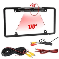 US License Plate Metal Frame Rear View Backup Camera CMOS HD 8 LED Night Vision