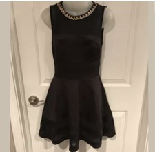 Windsor Sz M Black Sleeveless Necklace dress b312