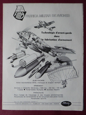 6/1979 PUB FMA MILITÄRFABRIK FLUGZEUGE IA-58 PUCARA ORIGINAL FRANZÖSISCHE ANZEIGE