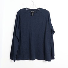 Pierre Cardin cotton men's long sleeve knit top dark navy blue L Large sweater