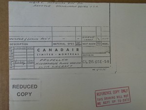 1 EA CANADAIR CL-215 PROPELLER HYDRATORQUE POWER WRENCH DRAWING #CL215GSE-58