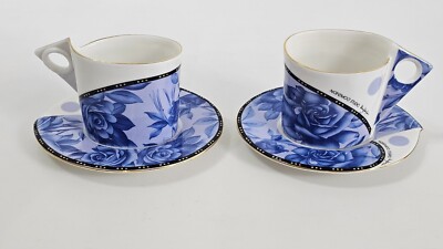 NareMoa Studio Collection Fine Porcelain Blue Rose 4-tlg. Set Neuwertig