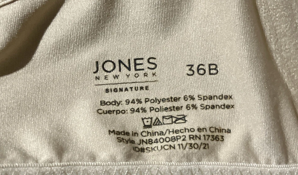 Jones New York 36B Sujetador Estilo JN84008P2 Everyday Microfibra Camiseta Beige Foto 4 de 4