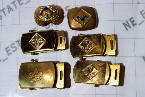 Mix LOT 6x Vintage BSA Pfadfinder Schnallen Scout Webelo Bear Cub Dias Wolf - Bild 1 von 3