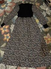 black floral dress with mock sweater large