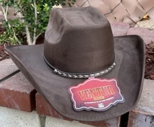 MENS WESTERN COWBOY RODEO HAT BROWN SUEDE STYLE COWBOY RIDING HAT TEXANA VAQUERA