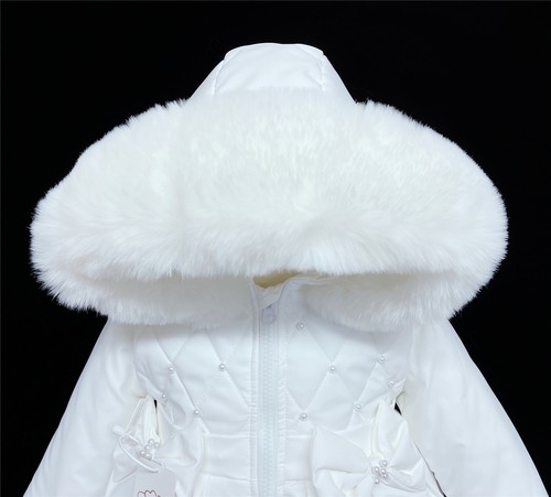 Gorgeous Girls White Puffy Coat with 