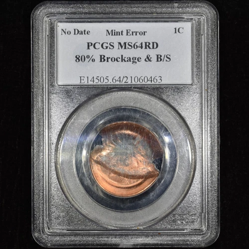 LINCOLN MEMORIAL ERROR COIN ✪ 80% BROCKAGE & BROADSTRUCK ✪ PCGS MS-64-RD RED