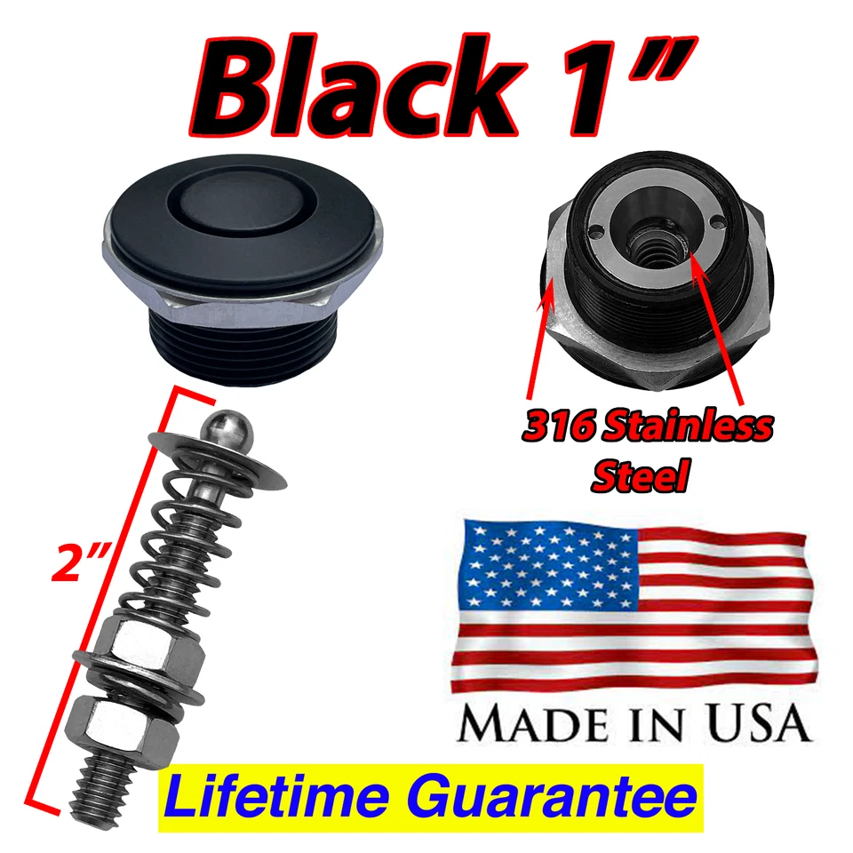 Hood Pins Quick Latch Push Button Latch Pro Series Black Hood Latch  NHRA USA - Image 2 of 4