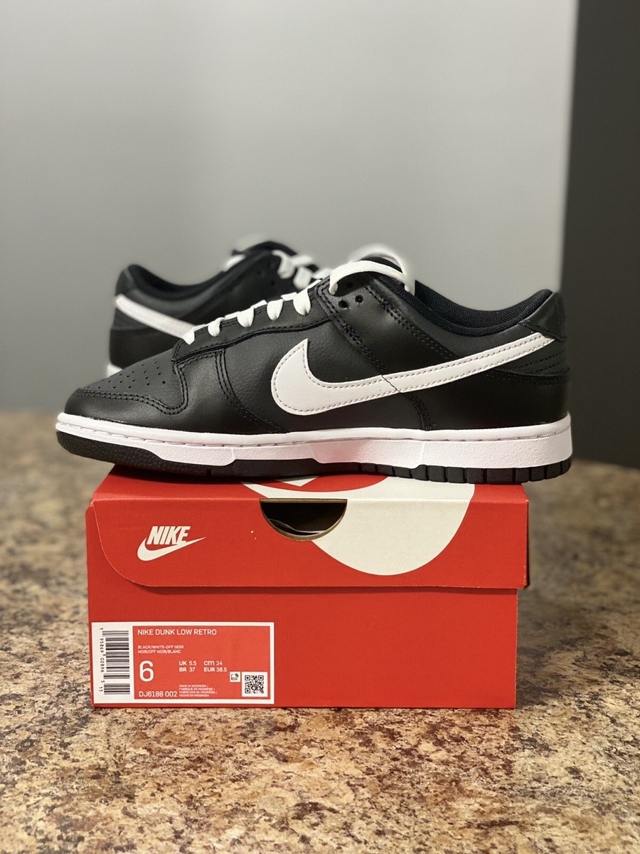 Nike Dunk Low Black White (2022) DJ6188-002 Size 6 Men's