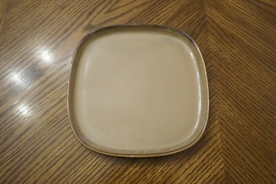 Set of 2 New CAFE LATTE Eartenware Square Salad Plates 7 5/8''