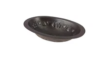 17" Oval Copper Bathroom Sink - Floral by SoLuna, Dark Smoke Flat Rim