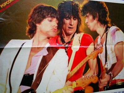 ROLLING STONES POSTER 37,5 x 49 cm Vintage 80er Jahre MICK JAGGER KEITH RICHARDS