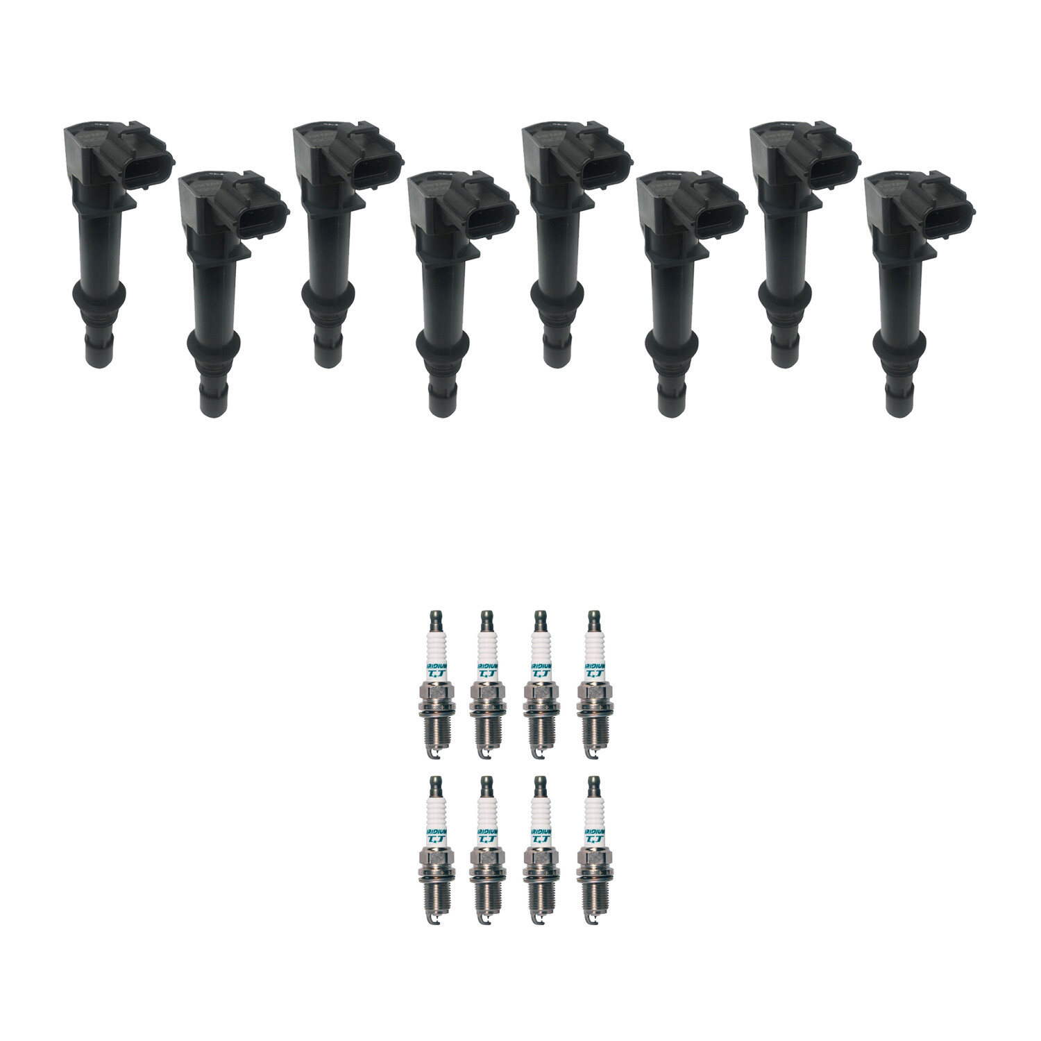 Hitachi 8 Ignition Coil 8 Denso Iridium Spark Plugs Kit For Aspen Raider 4.7 V8