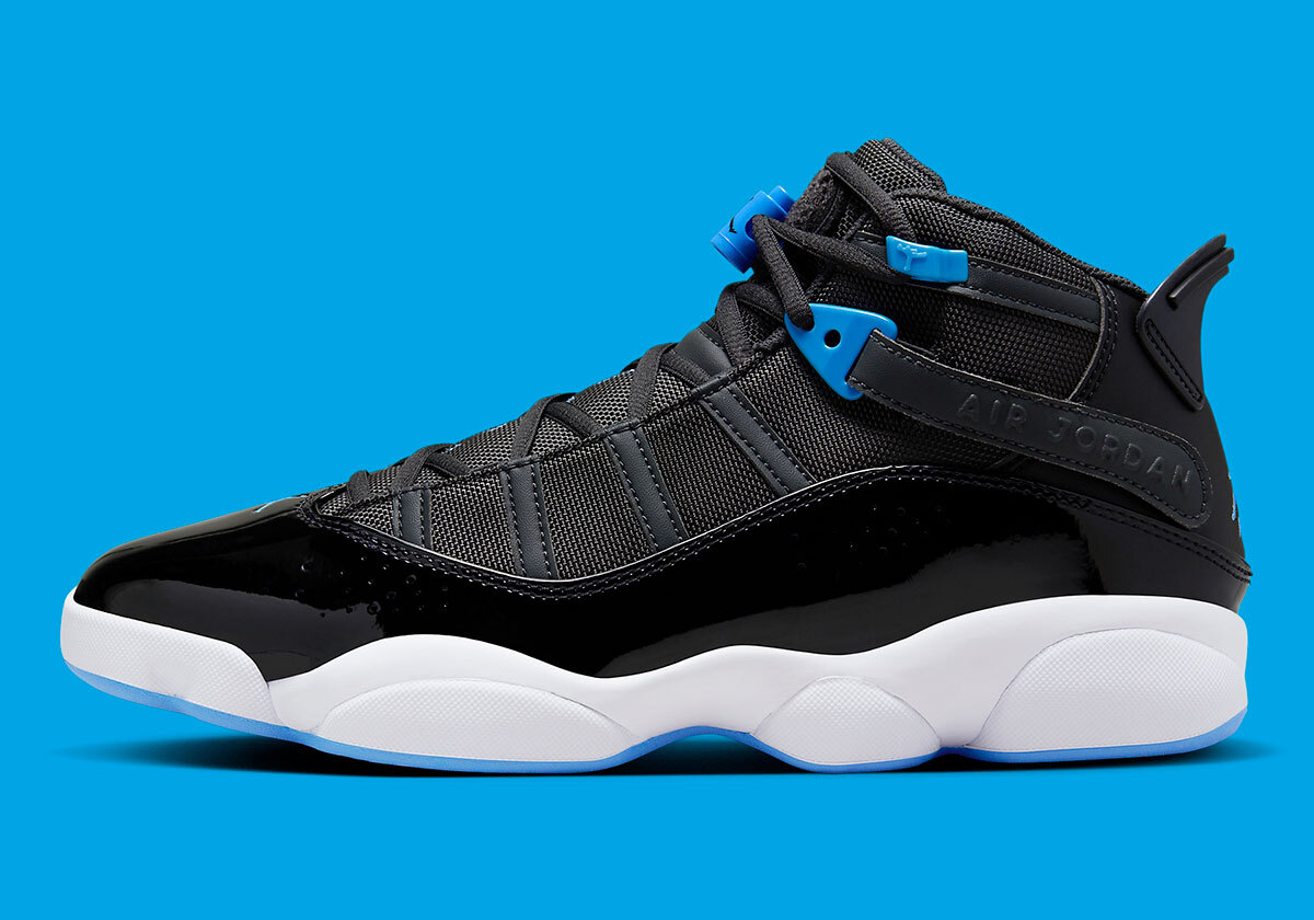 Мужские кроссовки Nike Air Jordan 6 колец Черный Антрацит University Blue UNC 322992-041