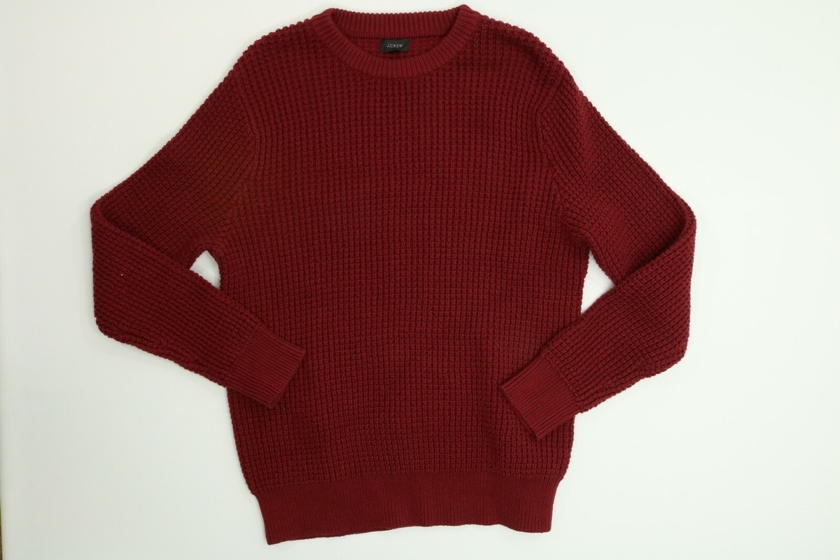 Mens J Crew Red Crew Neck Knit Sweater Large L EUC | eBay