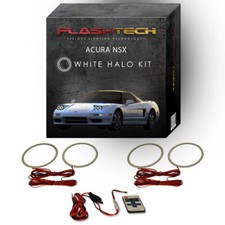 White Angel Eye LED Halo Ring kit & RF Remote for 1991-2001 Acura NSX Headlights