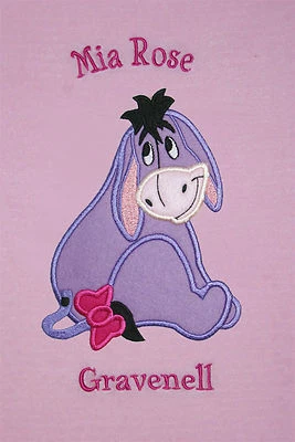 OH SEW SIMPLE Eeyore Disney Luxus personalisierte Applikation superweiche Fleecedecke