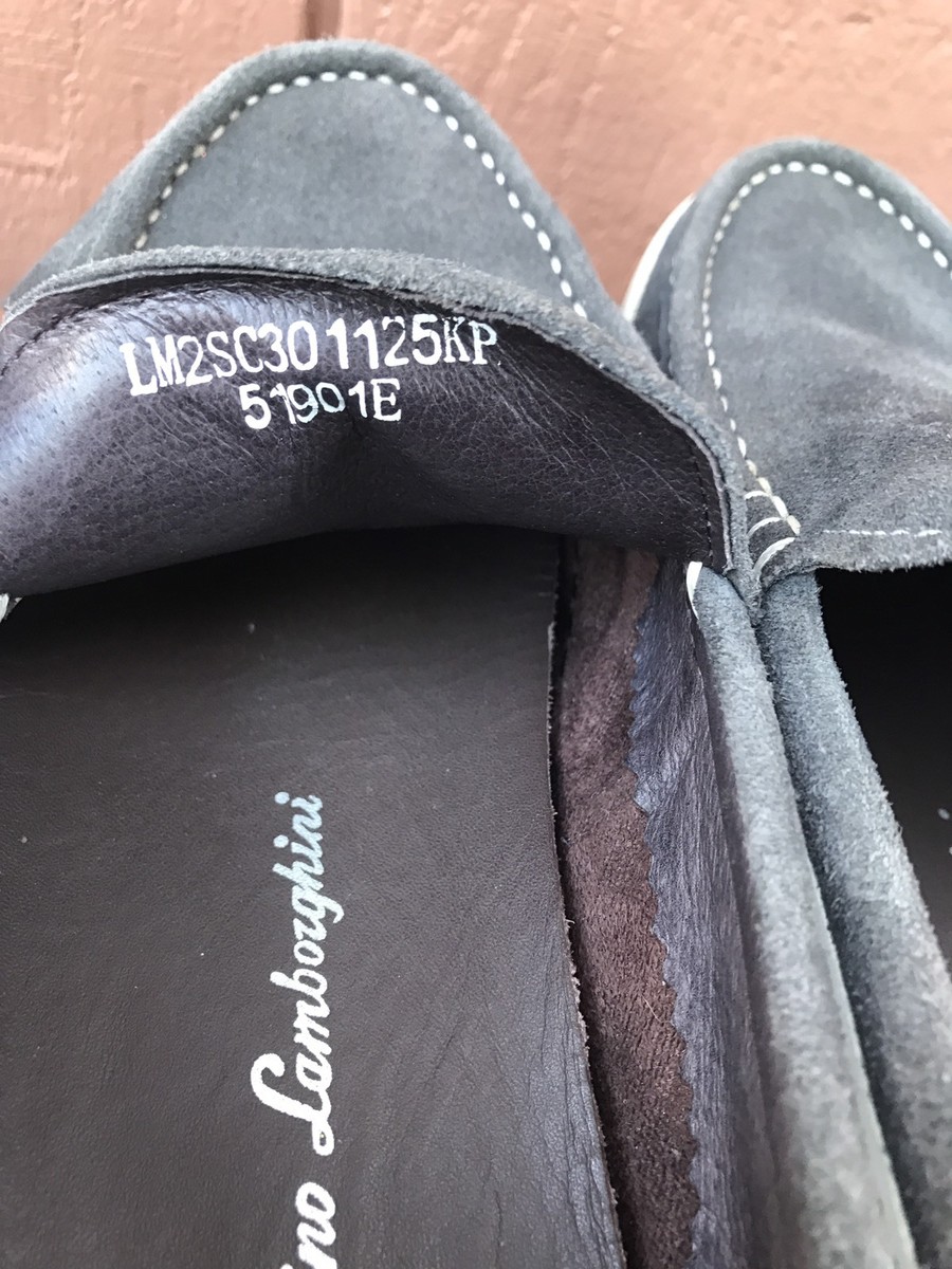 EUC TONINO LAMBORGHINI GRAY SUEDE DRIVING LOAFERS MOCCASINS  display picture 3