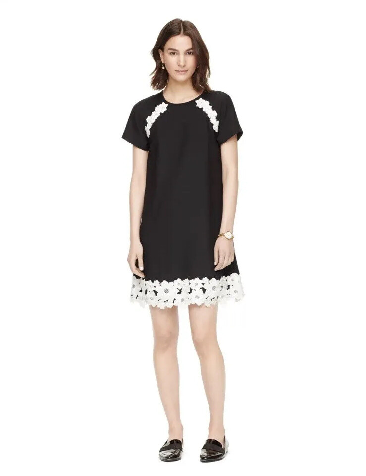 Kate Spade Dresses | Nwt Kate Spade Lace Trim Satin Crepe Dress Flights Of Fancy Black Oumu0685 Sz 0 | Color: Black/White | Size: 0 | Pm-02986836's Kate Spade Dresses | Nwt Kate Spade Lace Trim Satin Crepe Dress Flights Of Fancy Black Oumu0685 Sz 0 | Color: Black/White | Size: 0 | Pm-02986836's