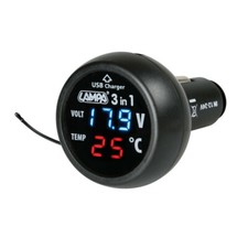 THERMOMETER INNENTEMPERATUR VOLTMETER USB STECKDOSE MULTIFUNKTIONSSTECKER AUTO
