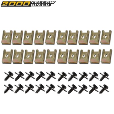 40pcs Fit For Bmw Screw Body Fender Bumper Retainer U Nut Clips Gasket Fastener